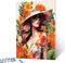 Sexy Girl Paint by Number for Adults Students Beginners Orange Poster Woman Picture Gift Oil Artwork Kits on Canvas with Brushes Acrylic Pigment D...