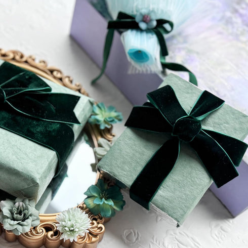 Vintage Green Velvet Ribbon, 1 Inch X 25Yd...
