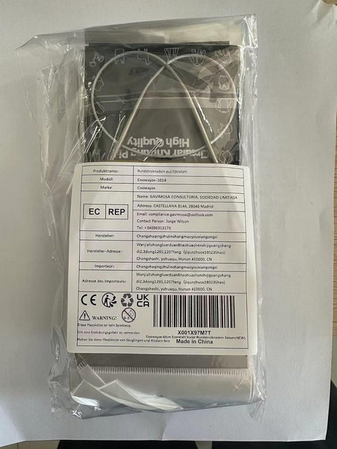 16 Inch Circular Knitting Needles Set, Stainless Steel Round Knitting Needles,11 Pack Sizes 1.5-5mm Metal Circle Knit Needle with Magic Loop for S...
