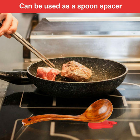 2pcs Silicone Spoon Rest for Stove Top, Stovetop Spatula Rest with Hole Silicone Spoon Holder Heat Resistant Mini Stove Top Utensil Rest Tools for...