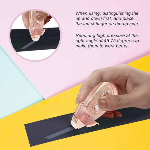 Total 12pcs Triangle Double Sided Adhesive Tape Roller Scrapbooking Tape, Acid Free & Archival-Safe, Permanent Double-Sided Adhesive Tape Dispense...