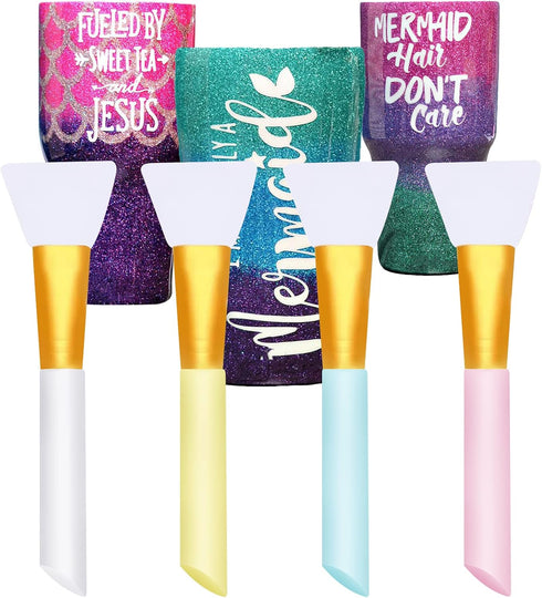 Silicon Epoxy Brushes Set for Making Epoxy Glitter Tumblers, Reusable Flexible Epoxy application Sticks for Spreading an Even Coat of Epoxy Resin ...