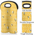 2 Bottle Wine Carrier Tote Bag Cute Bees Insulated Neoprene Portable Bottle Holder Great Gift for Wine Lover, Great for Picnics Travel BYOB, Outdo...