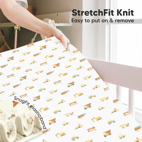 Pack and Play Sheets Fitted, 2-Pack Mini Crib Sheets - Pack N Play Sheets, Organic Fitted Crib Sheet for Pack and Play Mattress, Playard Baby Crib...