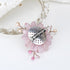 AeraVida Charming and Stylish Vibrant Pink Simulated Quartz Lotus Flower Brooch Pin...