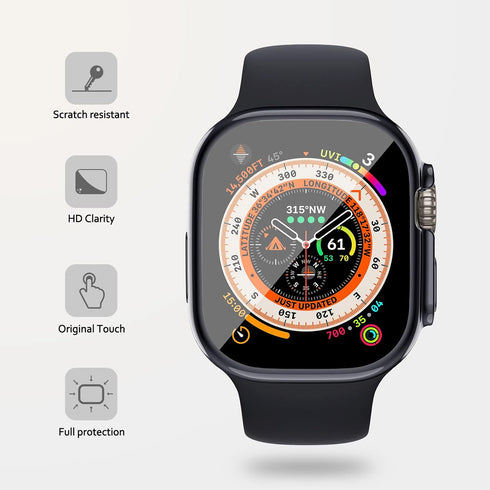 2 Pack TPU case for Apple Watch Series Ultra 49mm with Screen Protector, Soft TPU Shockproof Waterproof Protective Case for iwatch Ultra 49 mm...