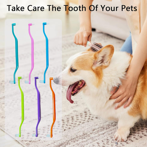 6 Pieces 2-in-1 Toothbrush with Interdental and Wisdom Teeth Brush Heads for Comprehensive Oral Care, Soft Single Interdental Brushes Between Teet...