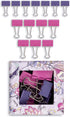Vera Bradley Assorted Binder Paper Clip Set of 24, Includes Small and Large Paperwork Clamps with Desktop Organizer, Hummingbird Ditsy...