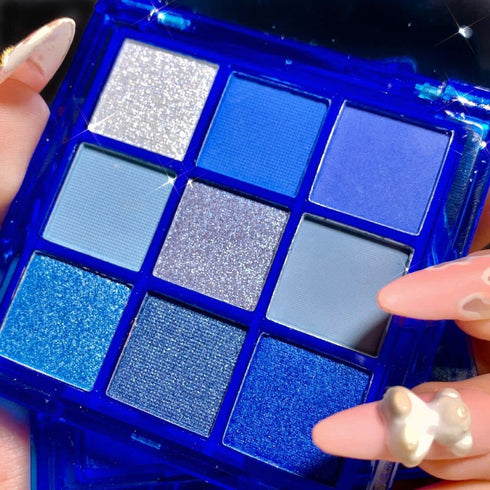 AMY'S DIARY Blue Eyeshadow Palette Glitter Eye shadow Makeup,Navy Blue Eyeshadow Shiny Sparkle Shimmer Glitter blue Eyeshadow Waterproof Pallete,r...