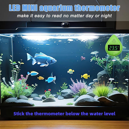 Aquarium Temperature Alarm Monitoring Tool Mini Digital Alarm Thermometer Fish Tank Mini Terrarium Tank Turtle Tank Tropical Fish Bowl Digital The...