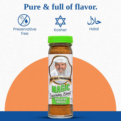 Chef Paul Magic Seasonings Blends Poultry Magic Seasoning | MSG-Free Chicken Seasoning | Gluten-Free Poultry Rub | For Roasting, Grilling & Cookin...