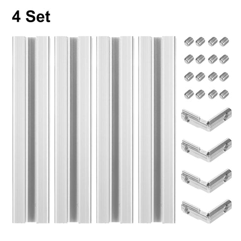uxcell 4 Pcs T Slot 2020 Aluminum Extrusion Profile European Standard 100mm x 20mm Linear Rail Extrusion Frame for 3D Printer, CNC, DIY (Silver To...