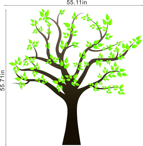 Amaonm Removable Cartoon Giant Brown Tree Wall Decals DIY Leaves Wall Sticker Peel and Stick Wall Decor for Nursery Kids Girls Nursery Room Bedroo...