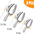 P&P CHEF Canister Scoop Set of 3, Ice Candy Scoop, Stainless Steel Multipurpose Food Scooper for Buffet Jar Freezer, Mirror Finish & Dishwasher Sa...
