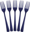 Disposable Navy Plastic Forks 50 Pcs - Heavy Duty Navy Plastic Disposable Cutlery - Navy Disposable Flatware, Navy Plastic Silverware, Plastic For...