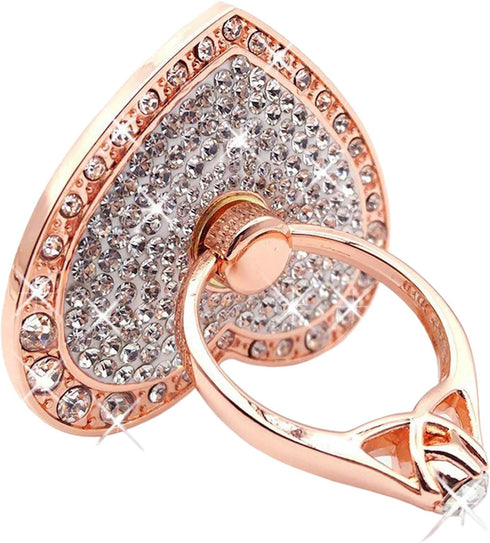 Cell Phone Ring Holder,360° Rotation Diamond Metal Finger Ring Grip for iPhone iPod iPad Samsung Galaxy and Other Smartphones (Rosegold)...