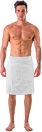Turkish Cotton Terry Velour Adjustable Body Wrap Towel for Men (White, One Size)...