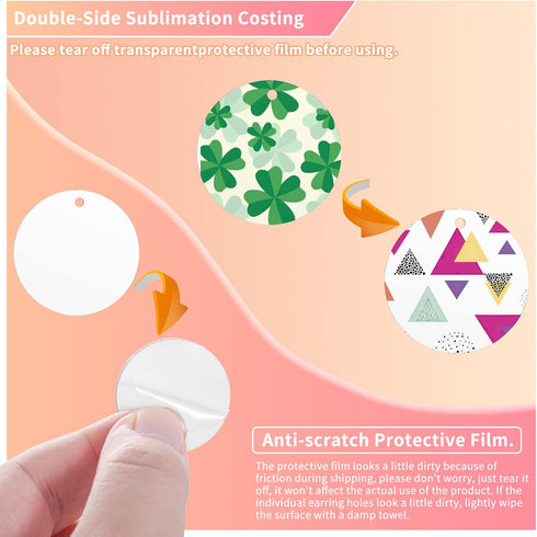 60 Pieces Sublimation Blanks Products, Sublimation Earring Blanks Unfinished Wood Round Earring Pendant with Earring Hooks and Jump Rings Earrings...