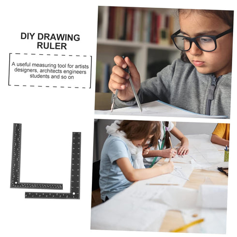 Measure Angles 2pcs Square Carpenter Tools Angle Measuring Rulers DIY Sewing Supplies Carpenters Ruler Rulers L-Shape Drawing Rulers L-Shaped Squa...