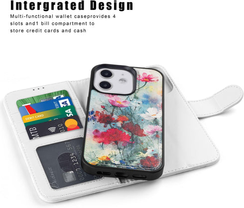 LUMARKE Designed for iPhone 11 Wallet Case - Detachable Flip Folio Cover -RFID Blocking 4 Card Slots Holder -Premium PU Leather Magnetic Kickstand...
