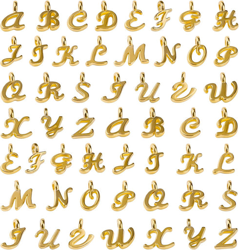 SAVITA 130pcs/5 Sets Lower Case ABC Letter Charms Mini Alphabet A-Z Zinc Alloy Bracelet Necklace Pendants for DIY Jewelry Making (Gold)...