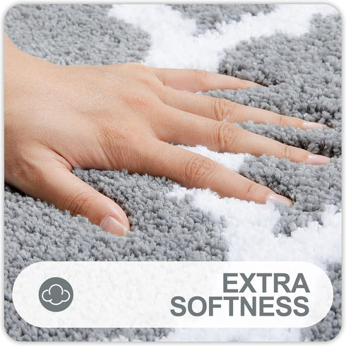 OLANLY Bathroom Rugs 24x16, Soft and Absorbent Microfiber Bath Rugs, Non-Slip Shaggy Shower Carpet, Machine Wash Dry, Bath Mats for Bathroom Floor...