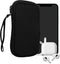 kwmobile Neoprene Phone Pouch Size M - 5.5" - Universal Cell Sleeve Mobile Bag with Zipper, Wrist Strap - Black...