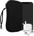 kwmobile Neoprene Phone Pouch Size M - 5.5" - Universal Cell Sleeve Mobile Bag with Zipper, Wrist Strap - Black...
