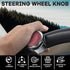 Stainless Steel Steering Wheel Knob, Sport Maneuvering Knob Steering Spinner Cowhide Leather Cover Premium Polish Finish Suicide Knob Universal Fi...