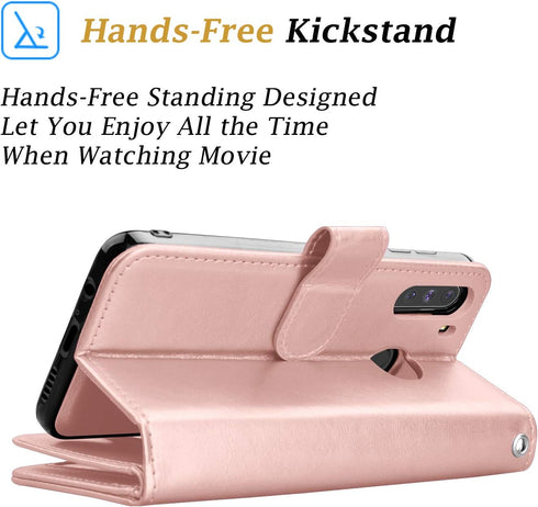 Galaxy A21 Case, for Samsung Galaxy A21 Wallet Case, Takfox PU Leather w 9 ID Credit Card Holder Slots Folio Flip Magnetic Detachable Hard Cover C...