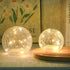 Crackle Globe LED Lamp Battery Operated, Lighted Glass Orb for Festival Christmas Decoration, Gold Mercury Glass Ball Light for Living Room Indoor...