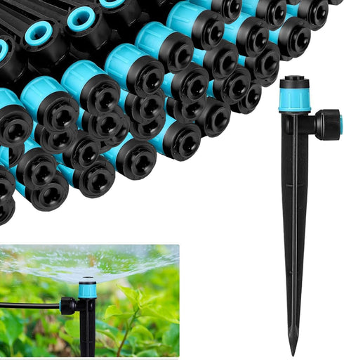 URANT 30Pcs Drip Irrigation Transmitter Sprayer Fan Shape 1/4 "Tube,360° Water Flow Drip Irrigation Transmitter,Garden Irrigation Microspray Syste...