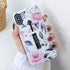 Compatible with iPhone XR Case Finger Grip,3D Embossed Pink Flowers Gray Shell Design,Rugged Shockproof Slim Fit Dual Layer Finger Ring Loop Strap...