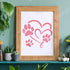FINGERINSPIRE Footprint Heart Stencils Decoration Template 11.8x11.8 inch Plastic Animal Footprint Drawing Painting Stencils Square Reusable Stenc...