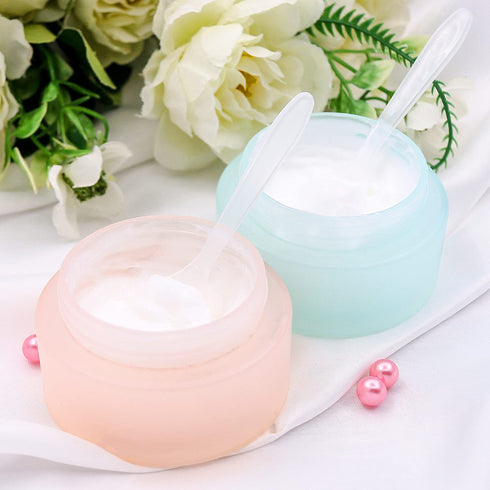 Mini Disposable Plastic Cosmetic Spatulas - SumDirect 400 Pcs Frosted Clear Skincare Makeup Mask Spatula...