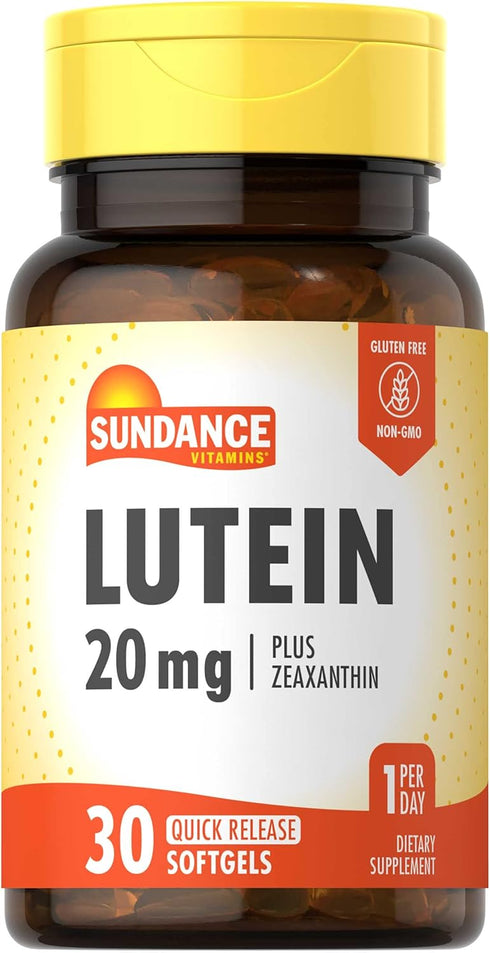 Lutein 20mg | 30 Softgels | with Zeaxanthin | Non-GMO and Gluten Free Supplement | by Sundance...