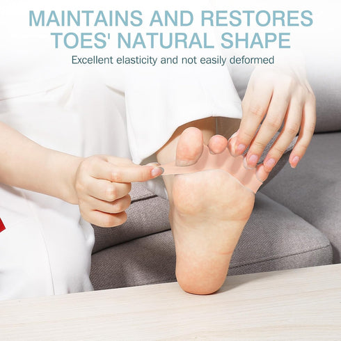 2 Pcs Toe Spacers for Women and Men - Metatarsal Yoga Cushion - Therapeutic Stretchers for Plantar Fasciitis, Bunions, Silicone Toe Separators (Be...