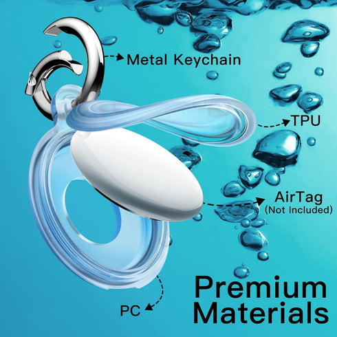 JETech 4 Pack Waterproof Case for AirTag with Keychain, Full Body Anti-Scratch Air Tag Keyring Holder Cover for Kids, Pet Collar, Keys, Luggage, B...