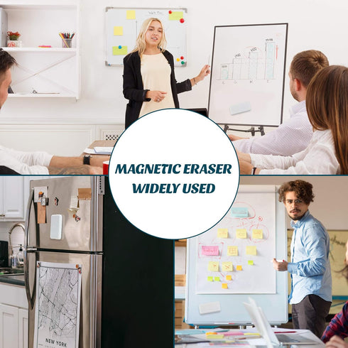 J&J Worldwide Magnetic Glass Dry Erase Whiteboard Eraser, Max Clean Dry Eraser, Magnetic, 4.4"x2.0", Premium Glass Whiteboard Eraser...
