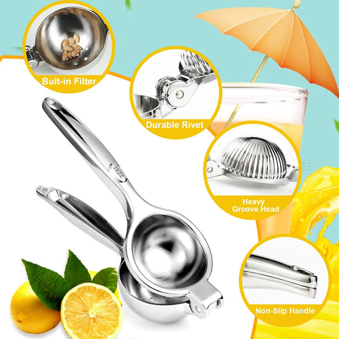 Premium Lemon Squeezer, Large Heavy Duty Handhelp Juicer for Lemon, Stainless Steel Hand Press Citrus Juicer, Lime Squeezer Bar Tool, Manual Citru...
