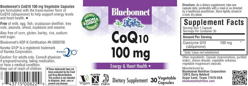 BlueBonnet CoQ-10 Vegetarian Capsules, 100 mg, 30 Count...
