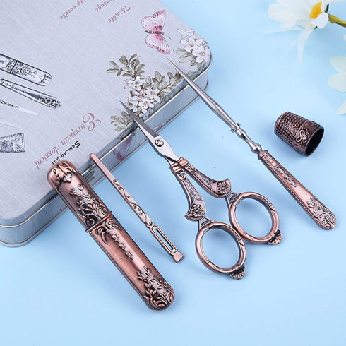 Vintage Sewing Scissors European Antique Vintage Sewing Kit Sharp Dressmaker Fabric Sewing Shears Scissor, Bronze...