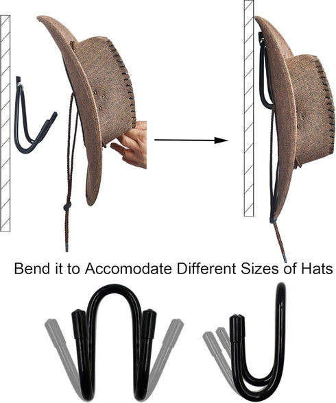 YYST Cowboy Hat RackCowboy Hat Holder Cowboy Hat Organizer Hat Cowboy Hat Wall Mount - 4/PK No Hat...