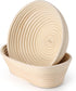 Sourdough Bread Proofing Baskets Banneton Set of 2, Round & Oval Sourdough Banneton Bowl with Liners, Handmade Quality Indonesian Rattan Bread Bak...