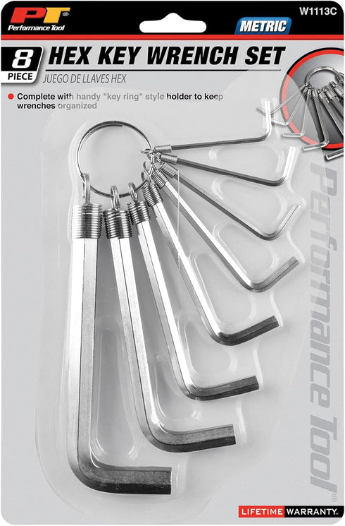 Performance Tool W1113C 8-Piece Metric Hex Key Wrench Set...
