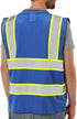 Reflective Safety Vest Blue Mesh, High Visibility Vest with Pockets and Zipper, Padded Neck, Blue with Yellow Trim L...