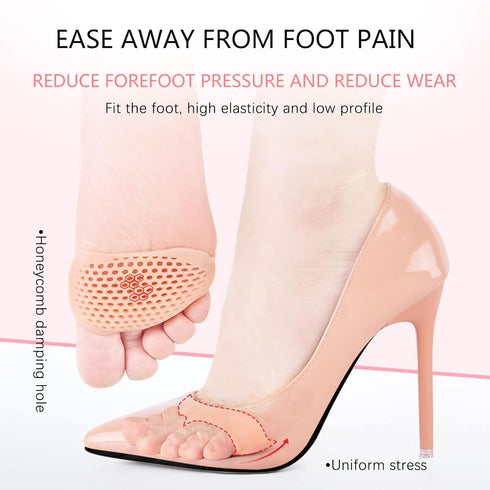 7Pairs Metatarsal Pads,Ball of Foot Cushions Reusable Breathable and Soft Gel Forefoot Pads Foot Sleeve Pad,Mortons Neuroma,Relief Pain and Preven...