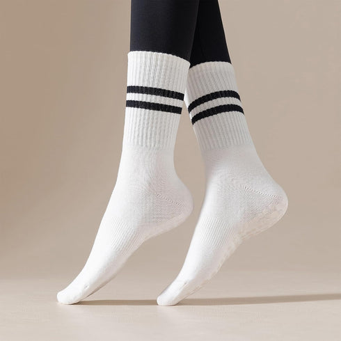Yoga Pilates Socks with Grips for Women, Non Slip Grips Cotton Socks for Barre, Ballet, Dance, Workouts...