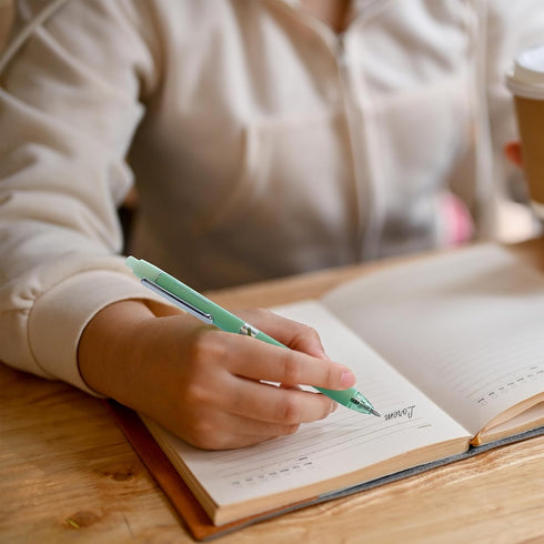 WRITECH Gel Pens Fine Point: Retractable 0.5mm Black Ink Click Pen for Smooth Writing Journaling Note Taking Sketching No Smudge & Smear 8ct(Halo)...