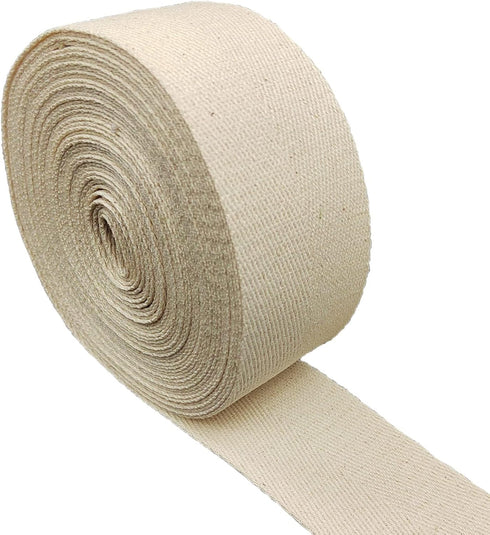 FUNORNAM 2Inch Wide Herringbone Cotton Rug Seam Ribbon Webbing Carpet Binding Trim Twill Tape for DIY Craft Sewing, Handle Cloth Bag, Handbag Tote...